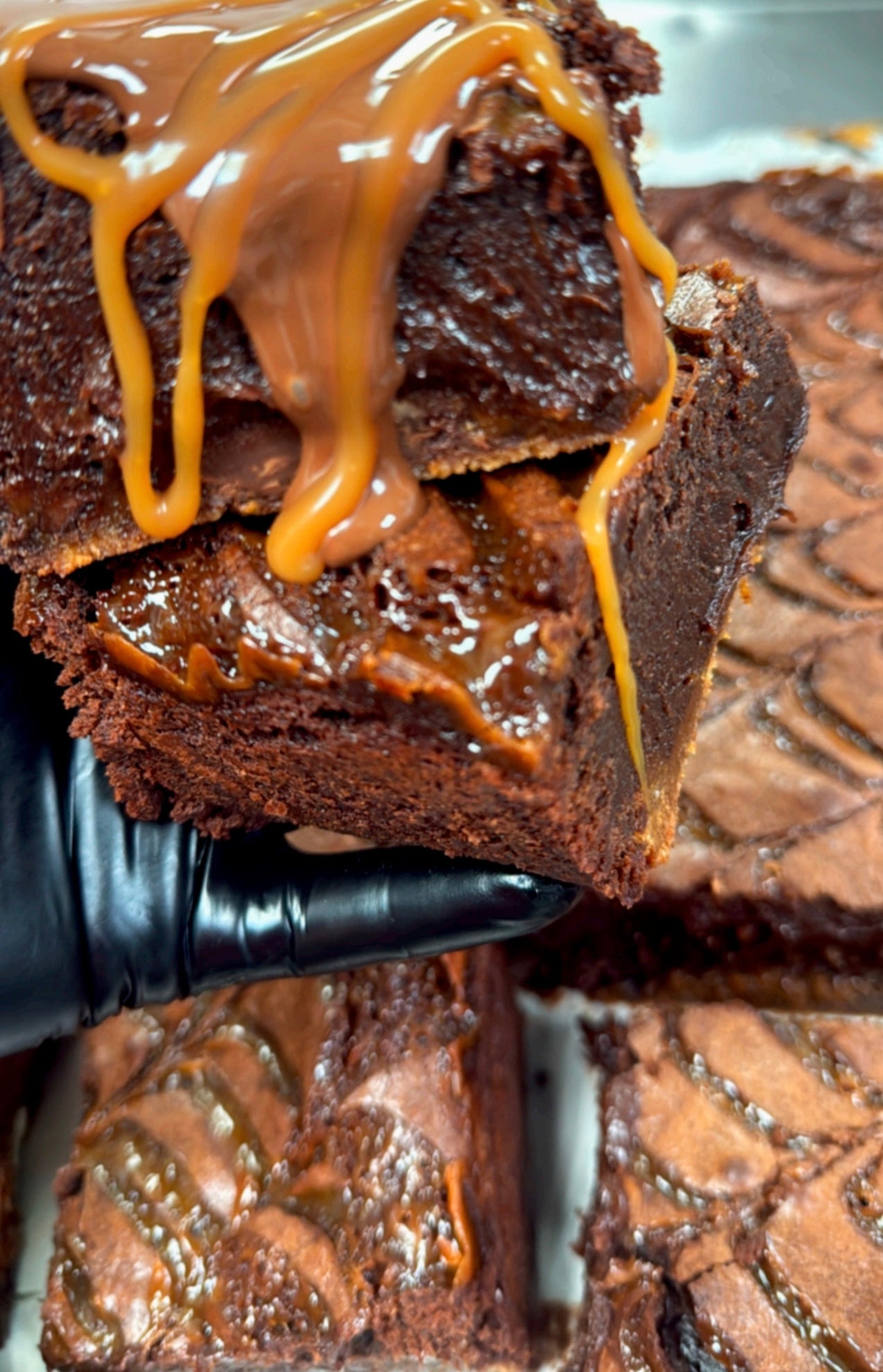 Brownies ultra fondant caramel façon "Snickers"